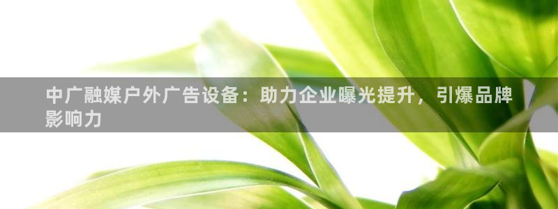 杏宇平台总代理是谁：中广融媒户外广告设备：助力企业曝光提升，引爆品牌
影响力
