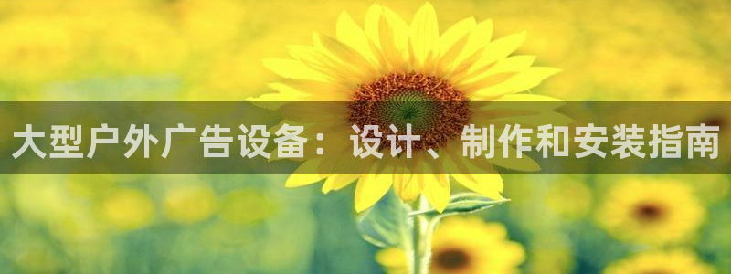 杏宇平台提现为什么这么久呢：大型户外广告设备：设计、制作和安装指南